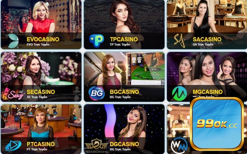 Sảnh casino 99ok gây ấn tượng bởi kho game đa dạng, giao diện đặt cược đẹp mắt